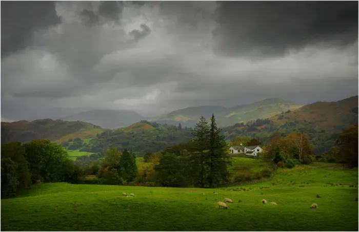 Framed Print : A rural scene in the Lake district, Cumbria, north west England, United kingdom Framed Print : A rural scene in the Lake district, Cumbria, north west England, United kingdom