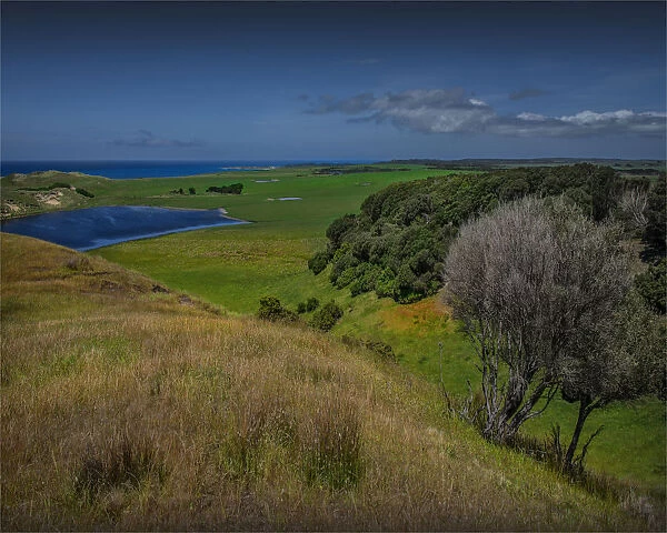 Rural view towards cape Wickham, King Island, Bass Strait, Tasmania, Australia