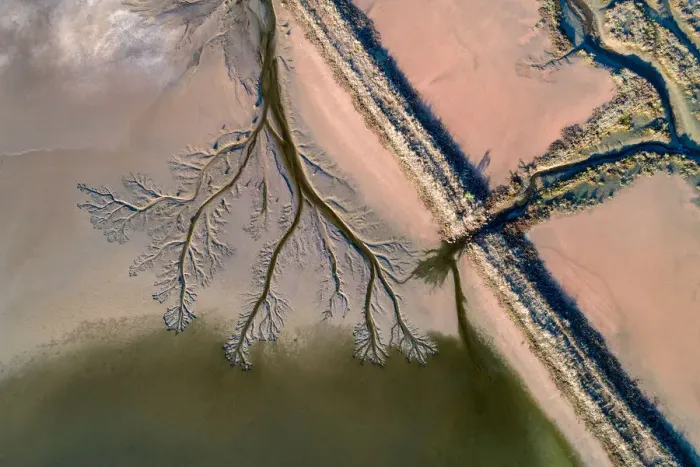 Framed Print : Salt Flat Aerial