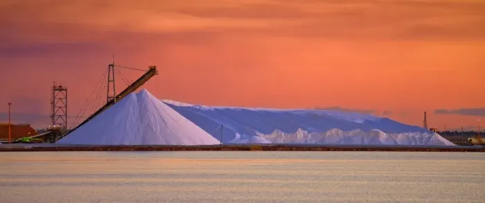 Framed Print : Salt Pile at Sunset