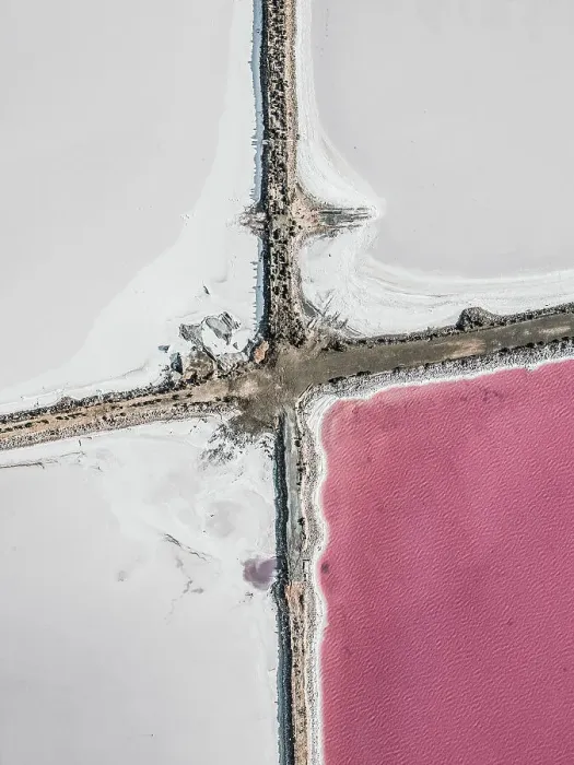 Framed Print : Salt ponds photographed from a drone point of view, South Australia, Australia