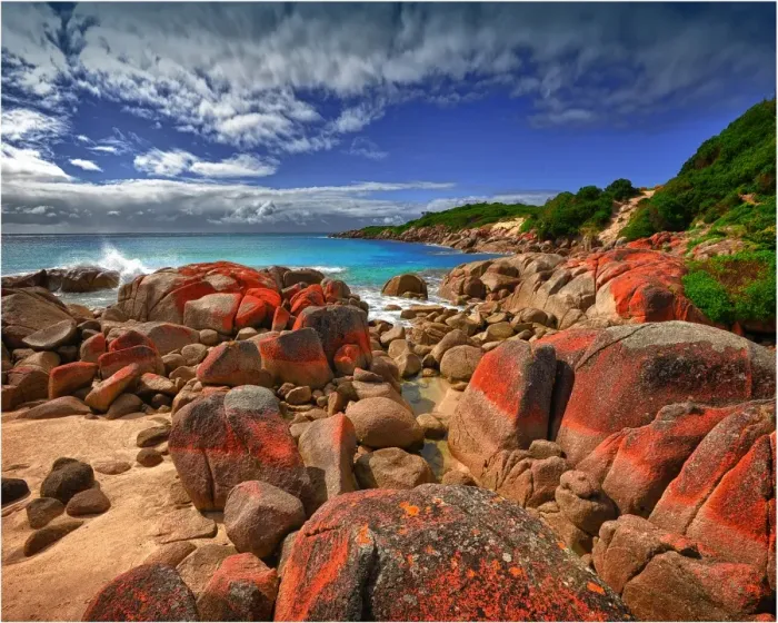 Framed Print : Sand blow Point, east coastline of King Island Bass Strait, Tasmania, Australia