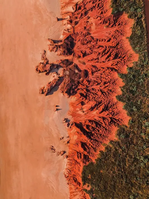 Framed Print : Sandstone cliffs shot from an overhead perspective, The Kimberley, Western Australia, Australia