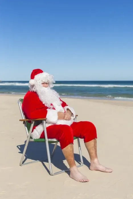 Framed Print : Santa Claus at the Beach