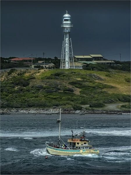 A scene from Currie Harbour, which is a safe anchorage for the local Crayfish (Lobster) industry. West coast of King Island, Bass Strait, Tasmania