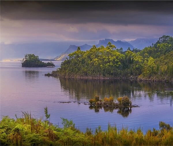 Scenic view of Lake Pedder in the south west wilderness of Tasmania, Australia