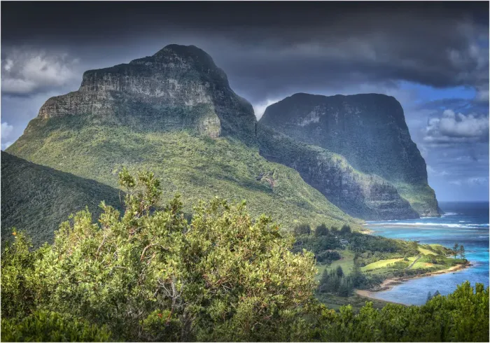 Framed Print : Scenically beautiful and a world heritage designated location, Lord Howe Island lies between the South Pacific ocean and the Tasman sea off the coast of New South Wales, Australia Framed Print : Scenically beautiful and a world heritage designated location, Lord Howe Island lies between the South Pacific ocean and the Tasman sea off the coast of New South Wales, Australia