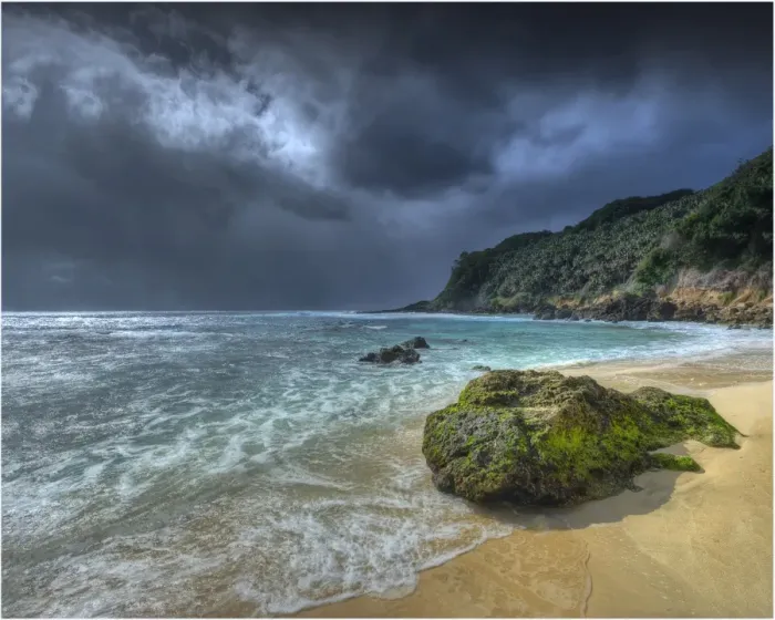 Framed Print : Scenically beautiful and a world heritage designated location, Lord Howe Island lies between the South Pacific ocean and the Tasman sea off the coast of New South Wales, Australia