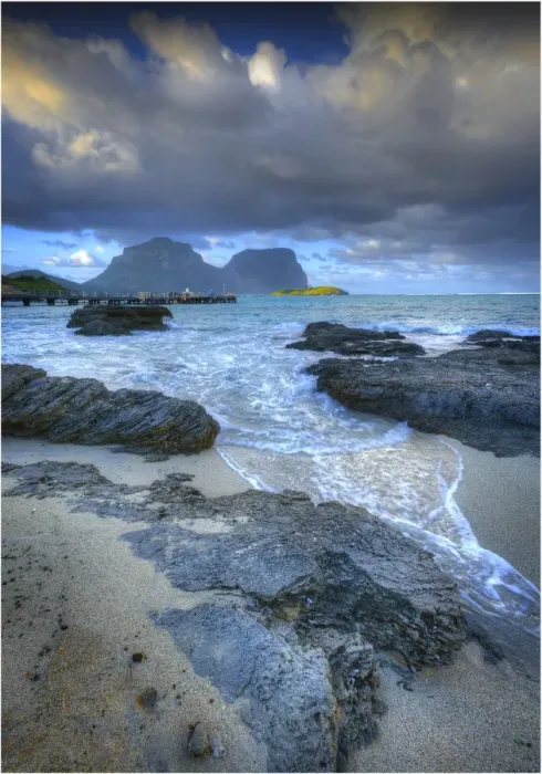Framed Print : Scenically beautiful and a world heritage designated location, Lord Howe Island lies between the South Pacific ocean and the Tasman sea off the coast of New South Wales, Australia