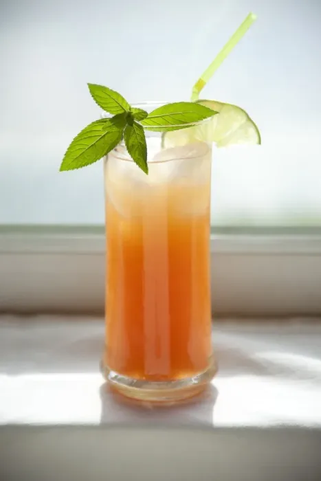 Framed Print : Sea Breeze vodka cocktail with mint sprig