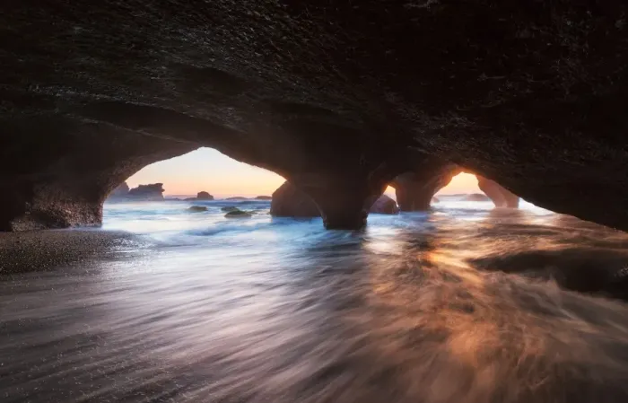 Framed Print : Sea cave. A sea cave at north of Sydney