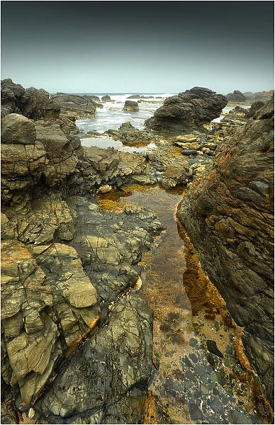 Seal bay and the coastline in the south of King Island, Bass Strait, Tasmania, Australia