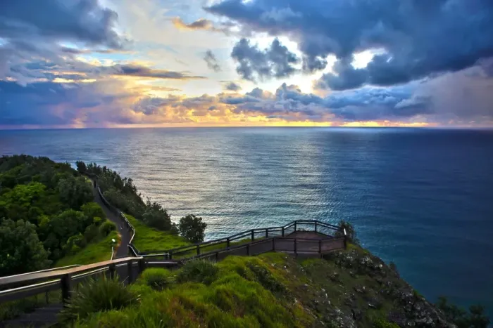 Framed Print : Seaside sunrise in Byron bay Australia