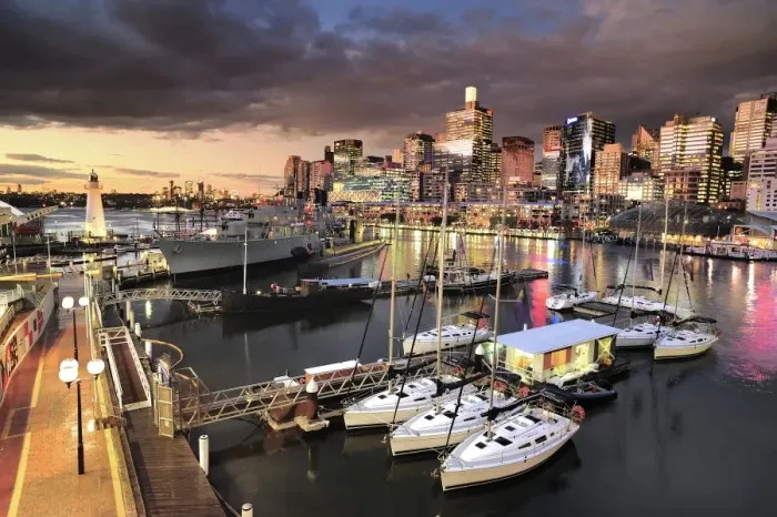 Framed Print : A second of dusk at Darling Harbour Framed Print : A second of dusk at Darling Harbour