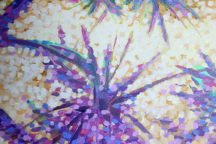 Framed Print : Shadows of Pandanus Trees on Pathway. Original Acrylic Painting Framed Print : Shadows of Pandanus Trees on Pathway. Original Acrylic Painting