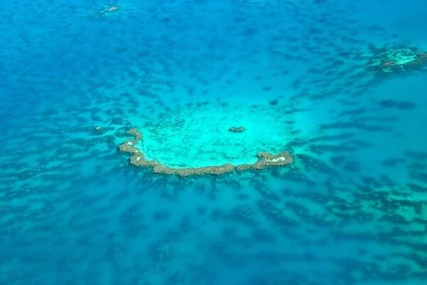 Shallow coral reef seen from above