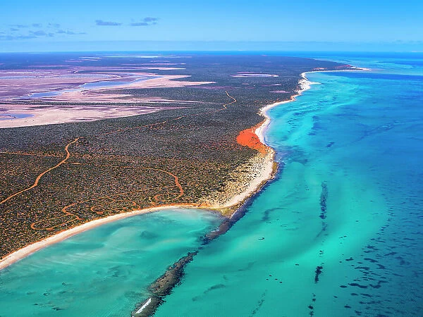 Shark Bay. Aerial view of Shark Bay, Western Australia