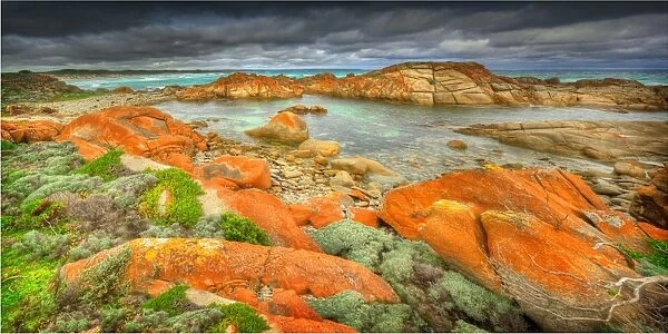 Sheltered cove on the coastline of King Island, Bass Strait, Tasmania, Australia