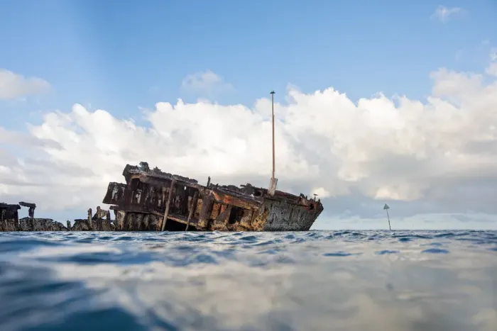 Framed Print : Shipwreck in the ocean Framed Print : Shipwreck in the ocean