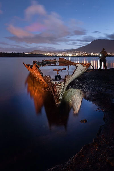 Shipwreck of the Otago, Hobart, Tasmania by night