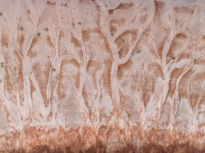 Framed Print : Shoreline of a salt lake photographed from a drone point of view, Derby, Western Australia, Australia