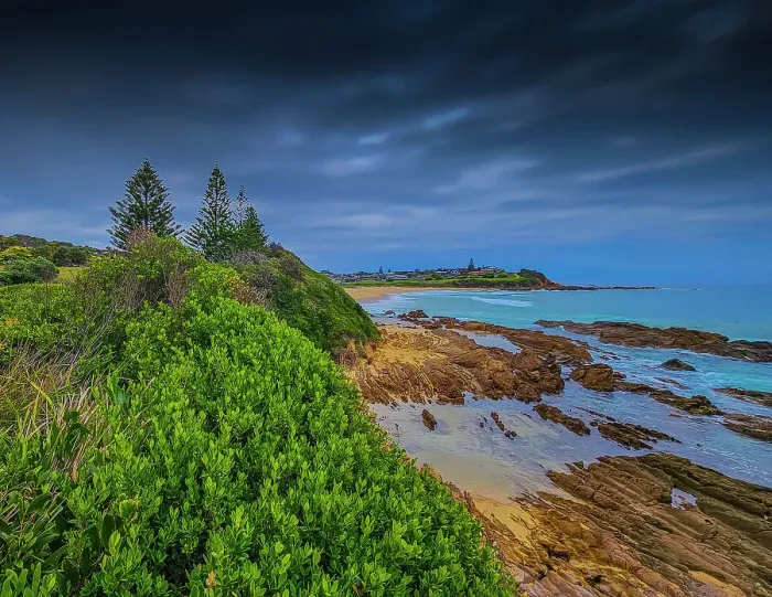 Framed Print : Shoreline viewpoint at Narooma, South coastline of NSW, Australia