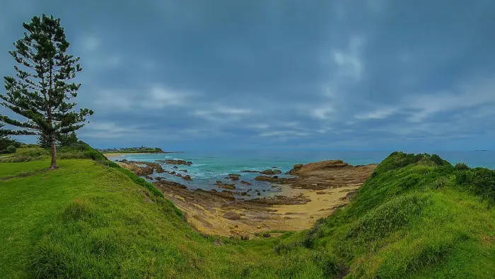 Framed Print : Shoreline viewpoint at Narooma, South coastline of NSW, Australia