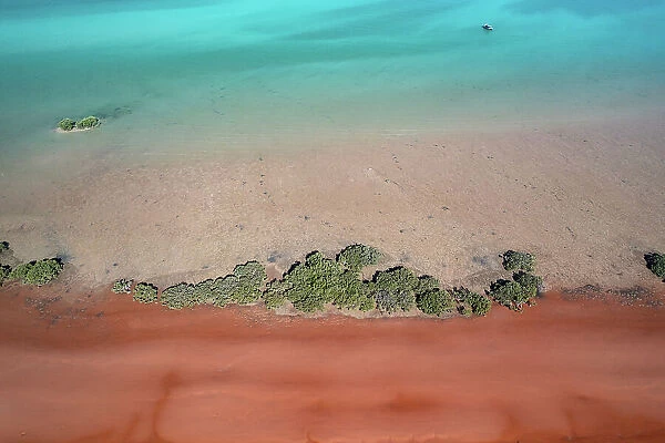 Simpson Beach at low tide shot from a high angle perspective, Broome, Western Australia, Australia