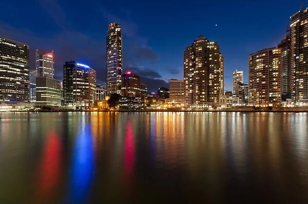 Skyline at night, Brisbane
