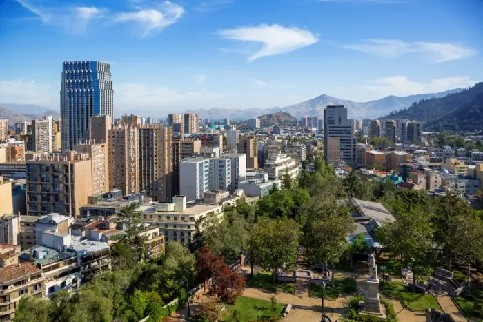 Framed Print : Skyline of Santiago City From Santa Lucia Hill, Santiago, Chile
