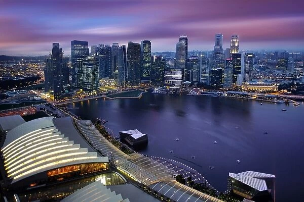 Skyline of Singapore Central Business District and Raffles Place, Singapore