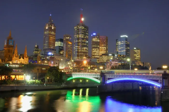 Framed Print : Skyline with the Yarra River, Melbourne, Victoria, Australia
