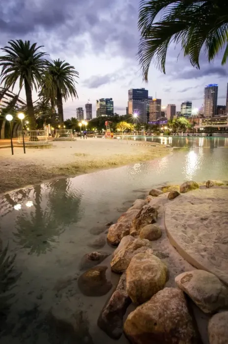 Framed Print : South Bank Beach in Brisbane Framed Print : South Bank Beach in Brisbane