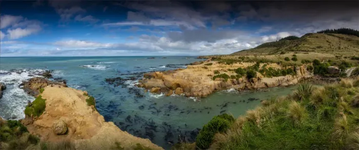 Framed Print : South East coastline view, South Island, New Zealand