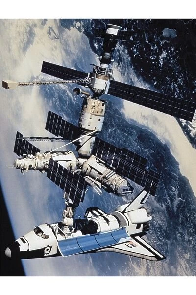Space Shuttle Atlantis docked to the Kristall module