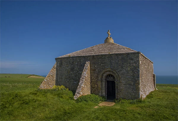 St. Aldhelms chapel, Jurassic coastline of Dorset, England, United Kingdom