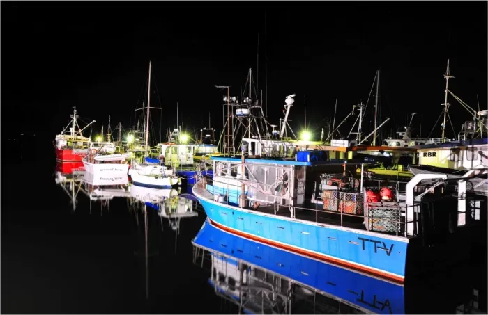 Framed Print : St-Helens commercial fishing wharf at night, east coastline of Tasmania, Australia Framed Print : St-Helens commercial fishing wharf at night, east coastline of Tasmania, Australia