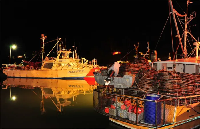 Framed Print : St-Helens commercial fishing wharf at night, east coastline of Tasmania, Australia Framed Print : St-Helens commercial fishing wharf at night, east coastline of Tasmania, Australia
