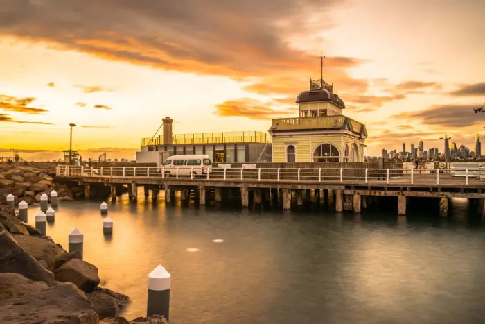 Framed Print : St. Kilda Pier in the evening time Framed Print : St. Kilda Pier in the evening time
