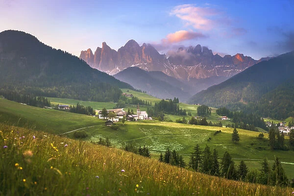 St. Magdalena and the Geissler Gruppe, Dolomites, Alto Adige, Trentino, Italy