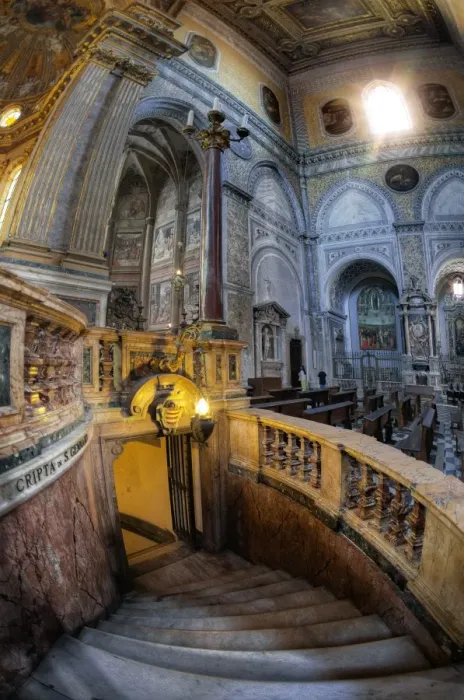 Framed Print : Stairs To The Royal Chapel of the Treasure of San Gennaro In Naples Cathedral, Italy