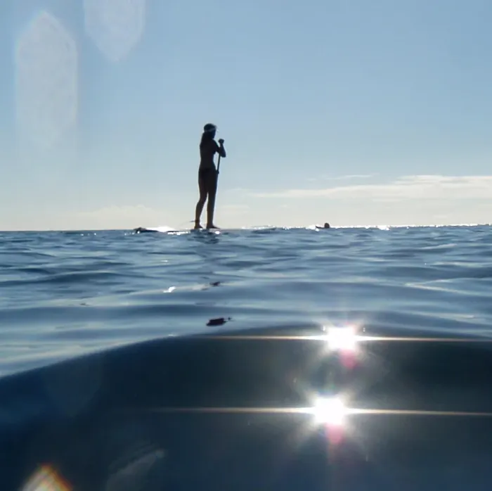 Framed Print : Stand up paddler off Manly Beach