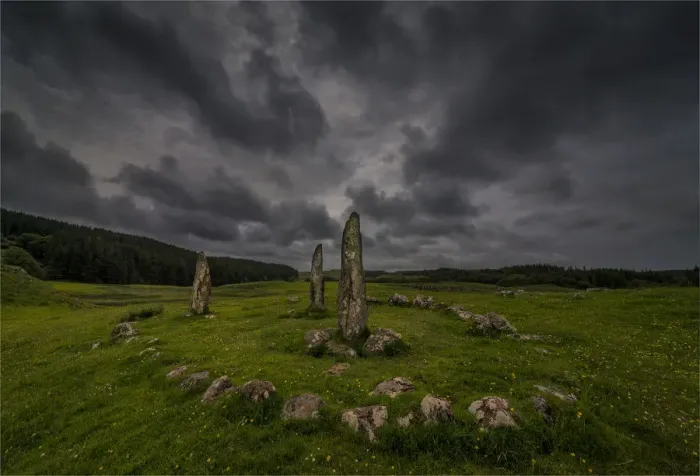 Framed Print : Standing stones at Glengorm