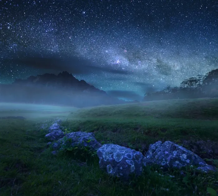 Framed Print : Starry night at Mt. John, located near Cradle Mountain-Lake St Clair, Tasmania, Australia Framed Print : Starry night at Mt. John, located near Cradle Mountain-Lake St Clair, Tasmania, Australia