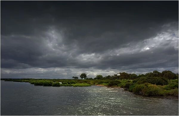 Storm coming through the wetlands at Barwon river estuary, Victoria