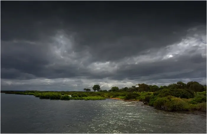 Framed Print : Storm coming through the wetlands at Barwon river estuary, Victoria Framed Print : Storm coming through the wetlands at Barwon river estuary, Victoria