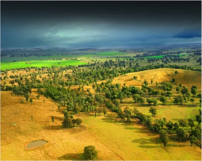Framed Print : Storm-light over farmland in Western New south Wales, Australia