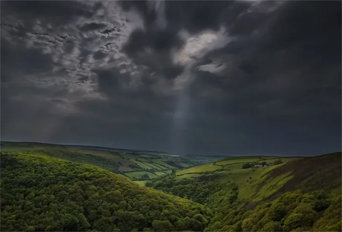 Framed Print : Stormlight at Exmoor