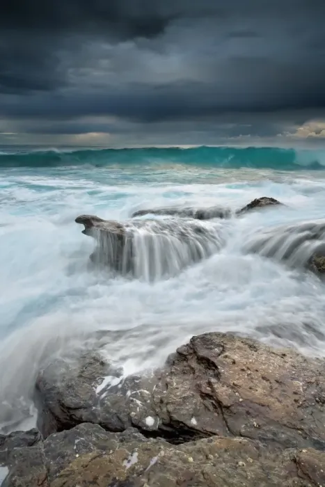 Framed Print : Stormy morning at Avalon Beach