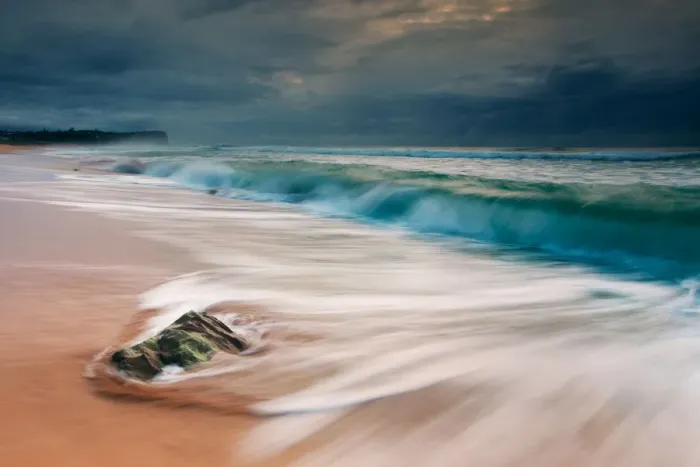 Framed Print : Stormy Morning on Beach